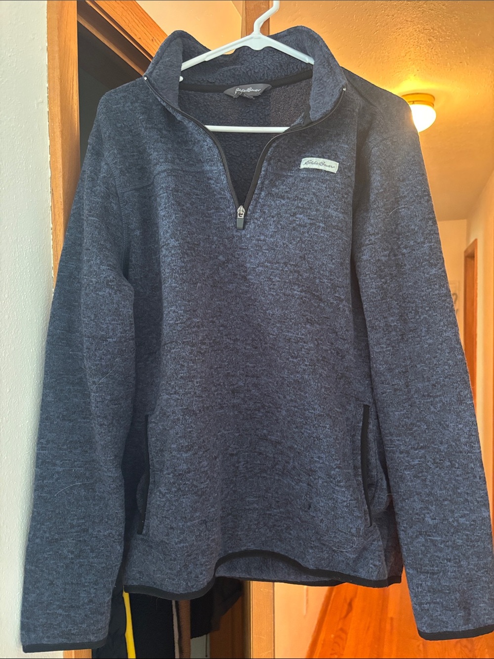 Eddie Bauer Men's Dark Navy Half-Zip Fleece Pullover